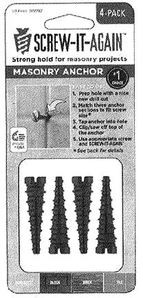 SIA-4PK-M MASONRY ANCHOR 2 IN BLACK 4PK