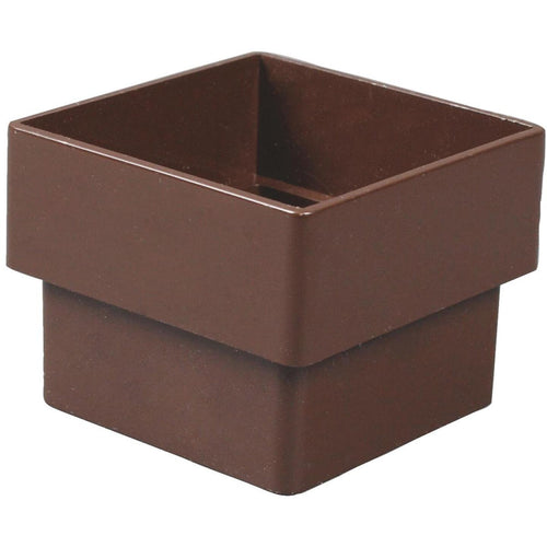 Amerimax 2 In. Contemporary Square Brown Vinyl Downspout Connector