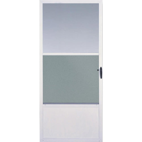 Larson Comfort-Bilt 36 In. W x 81 In. H x 1 In. Thick White Self-Storing Aluminum Storm Door