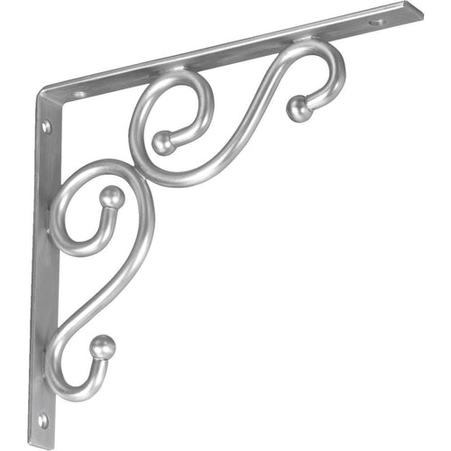 National 773 7 In. D. x 8 In. H. Satin Nickel Steel Decorative Shelf Bracket