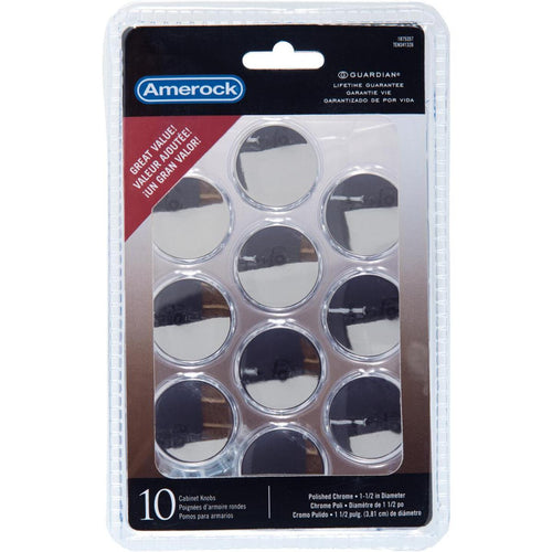 Amerock Allison Polished Chrome 1-1/2 In. Cabinet Knob, (10-Pack)