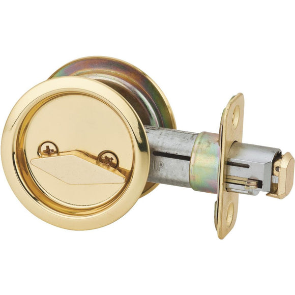 National Privacy Polished Brass Pocket Door Lock Pull