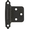 Amerock Functional Hardware Flat Black Self-Closing Face Mount Variable Overlay Hinge (2 Pack)