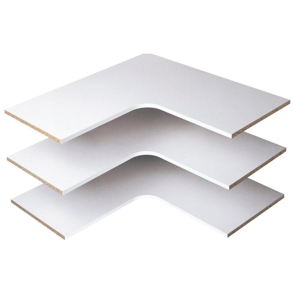 Easy Track 29-7/8 In. Corner Shelf, White (3-Pack)