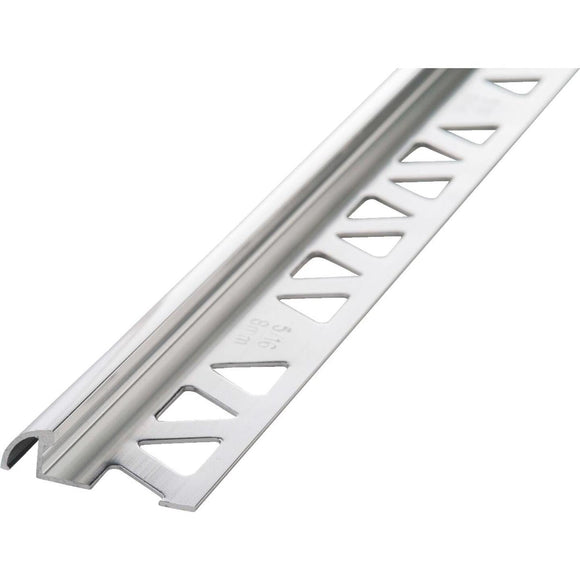 M D Building Products 3/8 In. x 8 Ft. Bright Clear Aluminum Bullnose Tile Edging