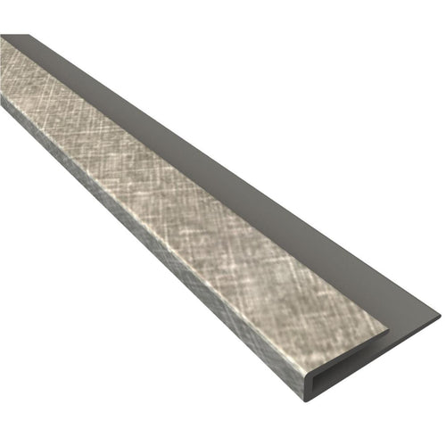 Fasade 18 In. Thermoplastic J-Edge Backsplash Trim, Cross Hatch Silver