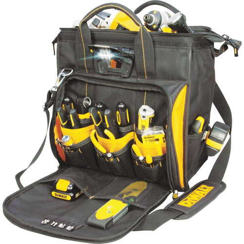 DeWalt 41-Pocket 13 In. Lighted Technician's Tool Bag