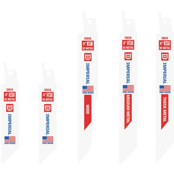 Imperial Blades 5-Piece Variety Reciprocating Saw Blade Set