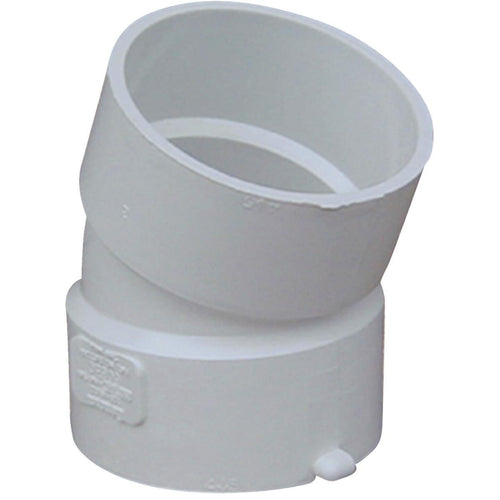 IPEX Canplas Schedule SDR35 22-1/2 Degree 3 In. PVC Sewer and Drain Elbow (1/16 Bend)