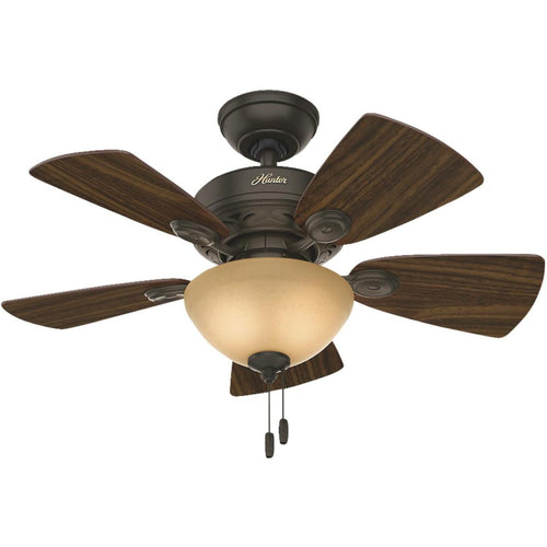 Hunter Watson 34 In. New Bronze Ceiling Fan with Light Kit