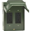 GE Backyard 20A Green Residential Grade 5-20R GFCI Outlet with 2 Receptacles