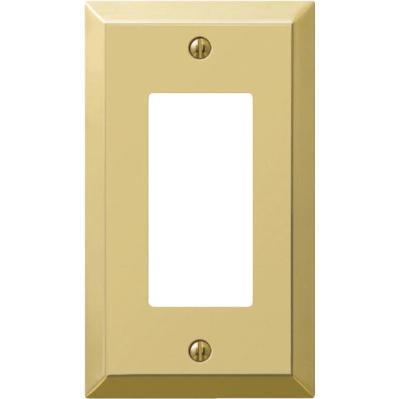 Amerelle 1-Gang Stamped Steel Rocker Decorator Wall Plate, Polished Brass