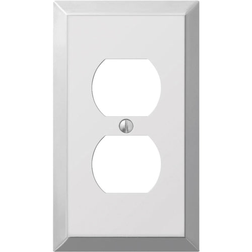 Amerelle 1-Gang Stamped Steel Outlet Wall Plate, Polished Chrome