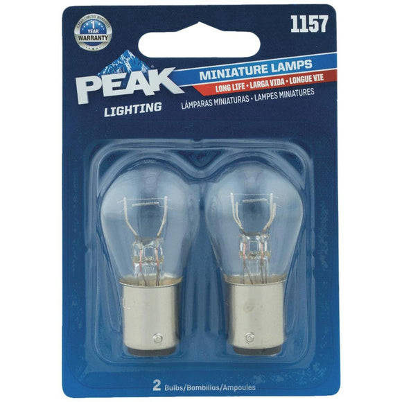 PEAK 1157 12.8/14V Mini Incandescent Automotive Bulb (2-Pack)