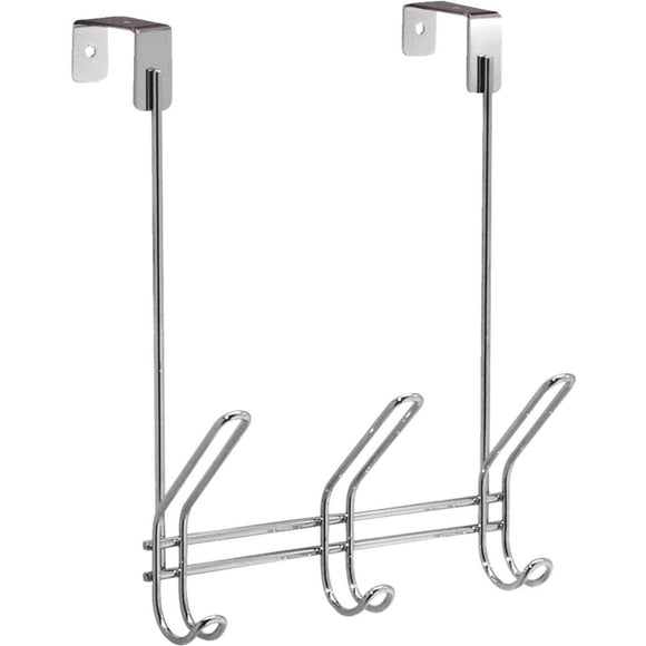 InterDesign Classico Over-The-Door Chrome 3-Hook Rail