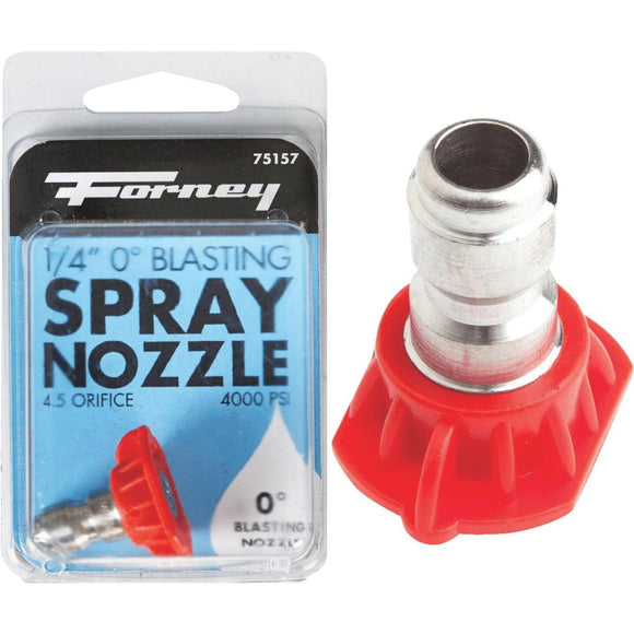 Forney Quick Connect 4.5mm 0 Deg. Red Pressure Washer Spray Tip