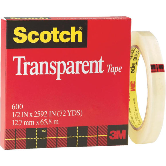 3M Scotch 1/2 In. x 72 Yd. Transparent Tape Refill