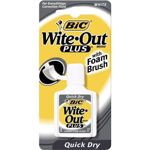 Bic Wite-Out Plus 0.7 Fl. Oz. Foam Brush Applicator Correction Fluid