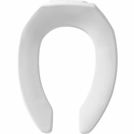 Mayfair Elongated Open Front Less Cover Commercial Plastic Toilet Seat in White,