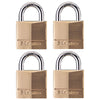 Master Lock Solid Body Padlock 1-9/16in (40mm) Wide Solid Brass Body Padlock; 4-Pack