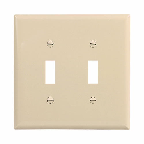 Eaton Cooper Wiring Toggle Wallplate, Ivory 2 Gang (Ivory, 2 Gang)