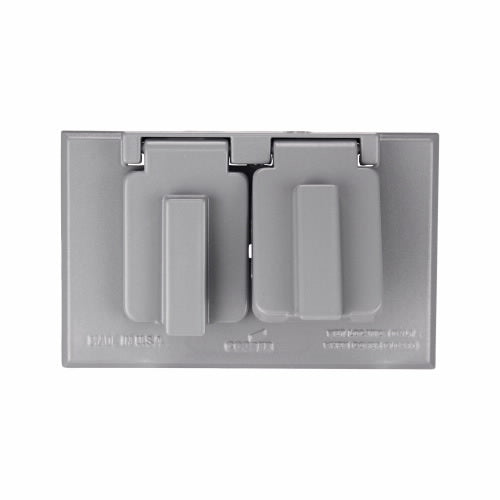 Eaton Cooper Wiring Duplx Receptacle Weatherproof Cover 1 Gang, Gray (1 Gang, Gray)