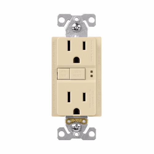 Eaton Cooper Wiring Ground Fault Circuit Interrupter Receptacle 15A, 125V Ivory (Ivory, 125V)