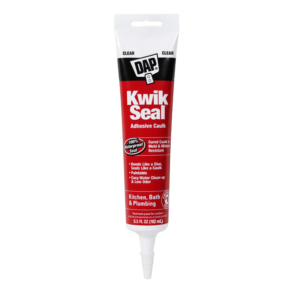 DAP Kwik Seal® Kitchen & Bath Adhesive Caulk 5.5 oz. Clear